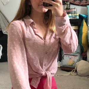 light pink transparent blouse